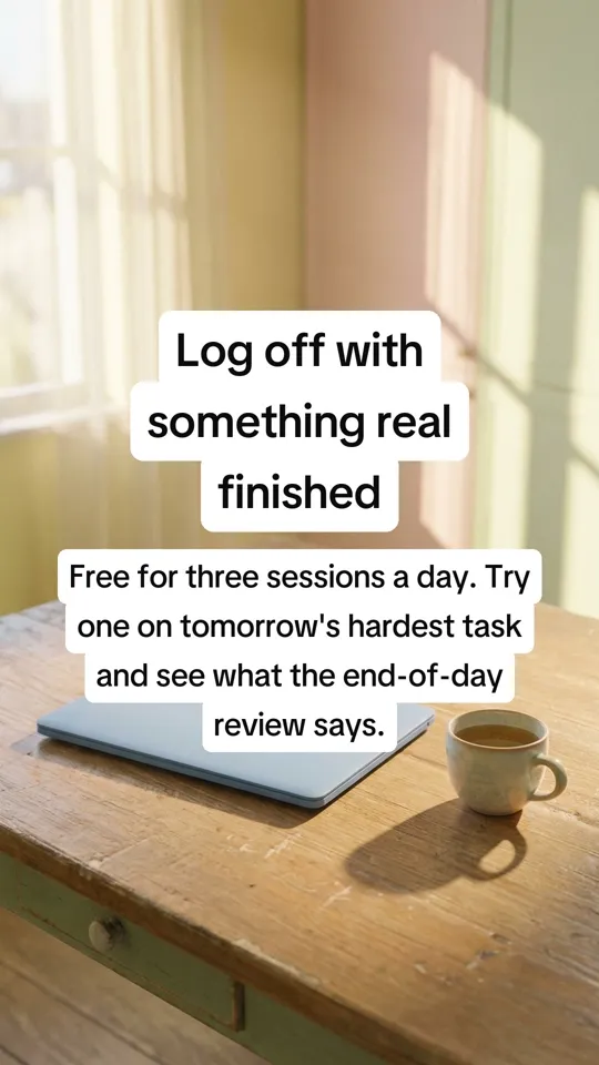 Slide 5: Log off with something real finished
